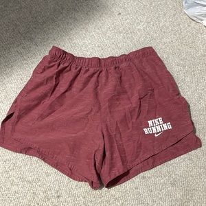 Maroon Nike Women Running Shorts